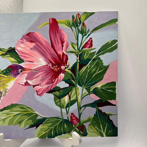 Flower Humming Bird Paint by Number Art Picture Handmade - Picture 4 of 7